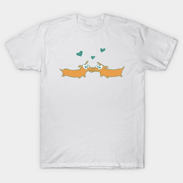 Dachshunds Tied in a knot T-Shirt by Spiel